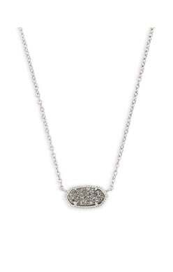 Elisa 20&quot; Necklace Rhodium/Platinum Drusy