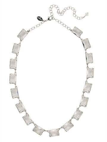 NFD78PDCRY - Crystal Julianna Mini Emerald Cut Statement Necklace