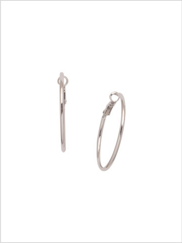 Crystal Dahlia Hoop Earring - Silver