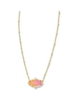 Elisa Petal Framed Necklace Gold/Sunrise Ombre Drusy