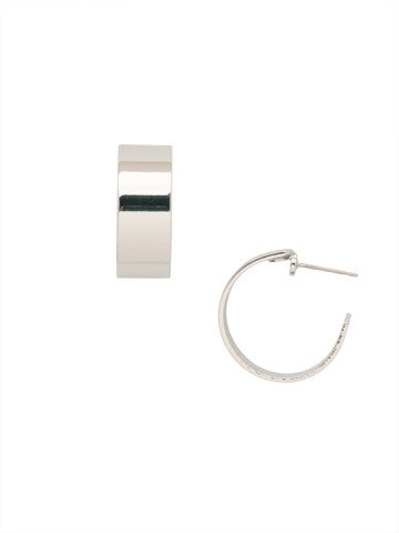 EFM20PDMTL - Bare Metallic Wide Domed Hoop Earrings
