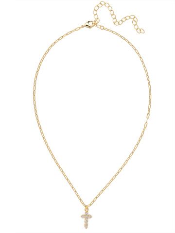 NFM7BGCRY - Crystal Cross Pendant Necklace