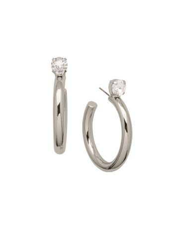 EFP26PDCRY - Crystal Keeley Studded Hoop Earrings