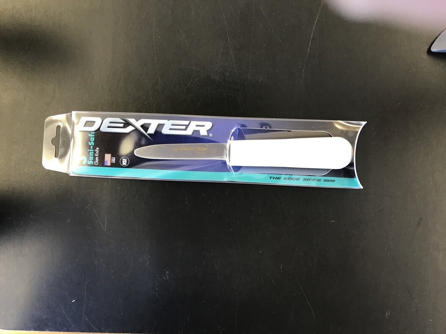 Dexter S127PCP Sani-Safe 3" Clam Knife, White Sure Grip Handle