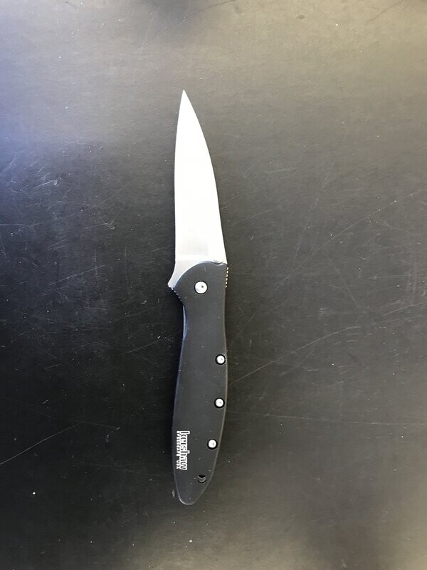 Kershaw 1660SWBLK Leek Assisted Opening Folding Knife, 3&quot; Drop