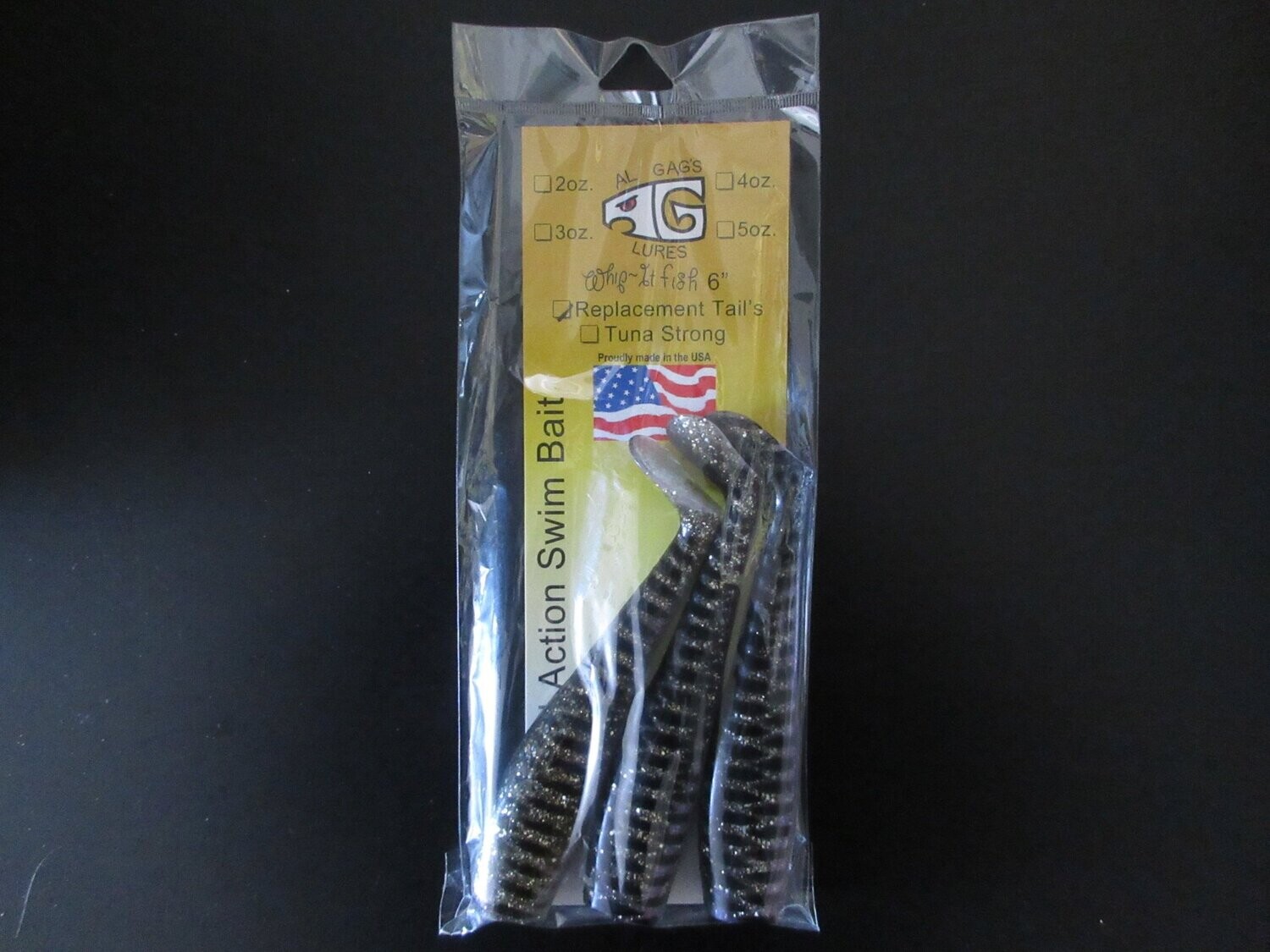 Al Gags Whip if Fish Replacement Tail, Color: Ghost Mackerel, Size: 6&quot;