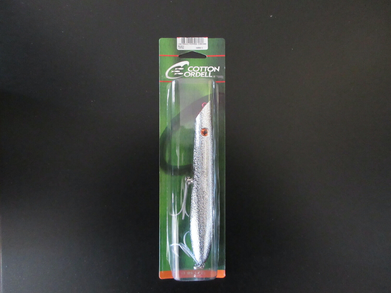 Cotton Cordell Pencil Popper, Color: C6704 - Chr/Blk, Size: 7&quot; 2 oz