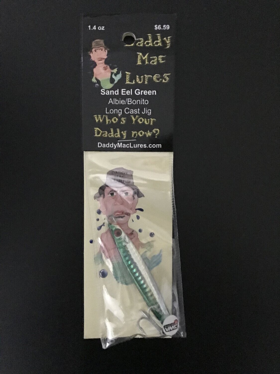 Daddy Mac Lure Albie/Bonito Jig, Color: Sand Eel Green, Size: 1/2 oz