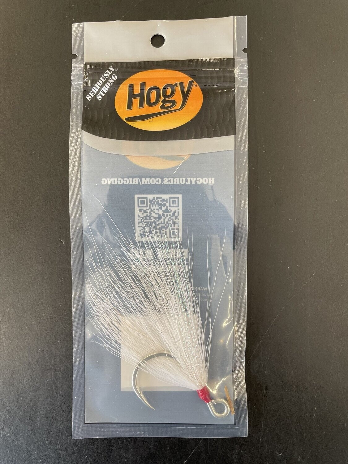 Hogy Single Bucktail Teaser Hook, Color: White, Size: 3/0