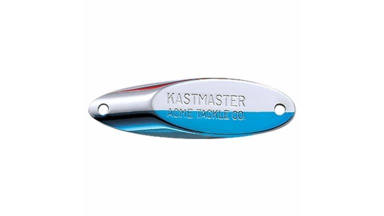 Kastmaster Spoon Treble hook, Color: Chrome/Neon Blue, Size: SW225 - 1/12 oz