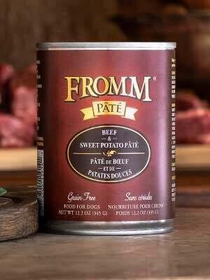 Fromm Can Dog Grain Free Beef &amp; Sweet Potato Pate' 12.2 oz