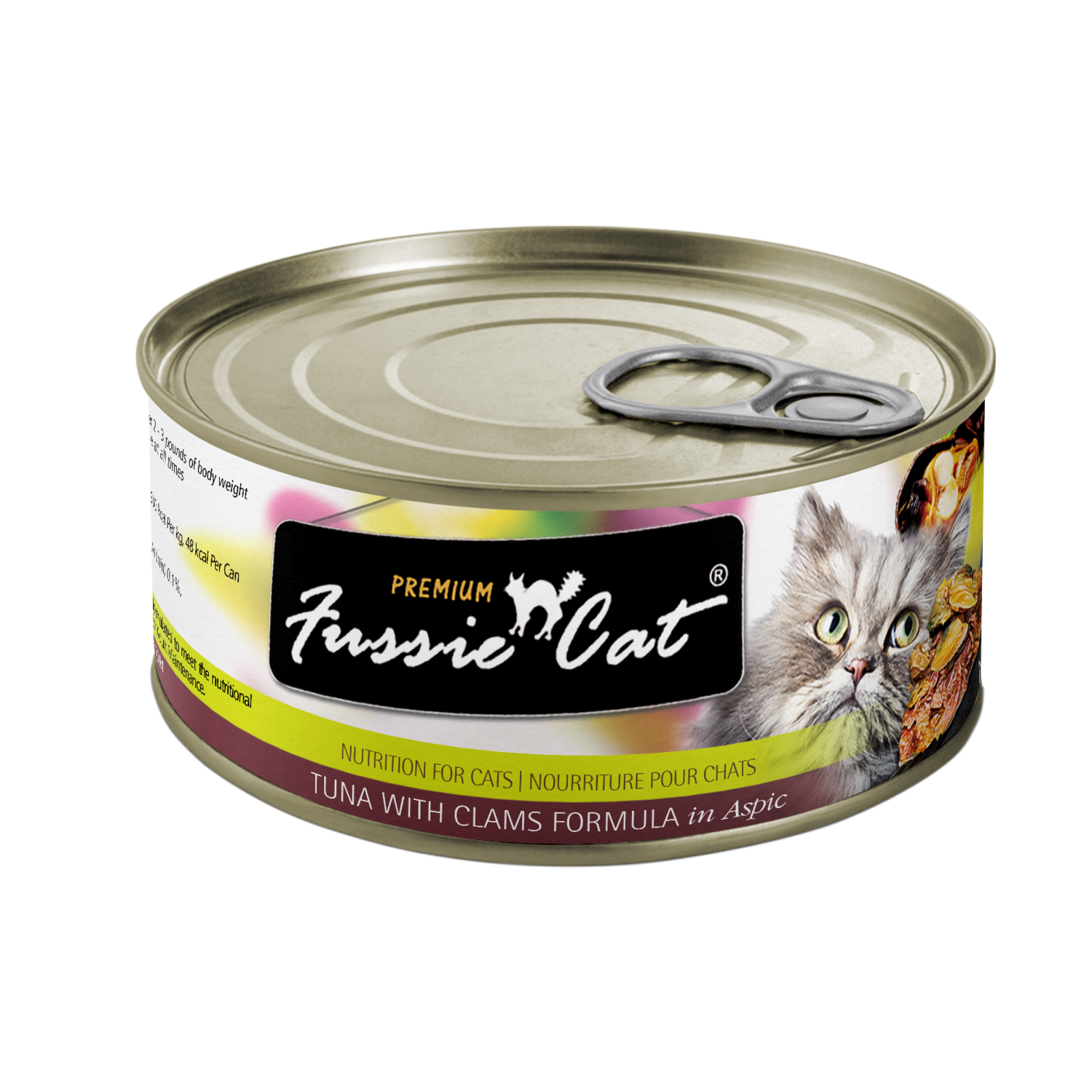 Fussie Cat Can Premium Tuna &amp; Clams in Aspic 2.82 oz
