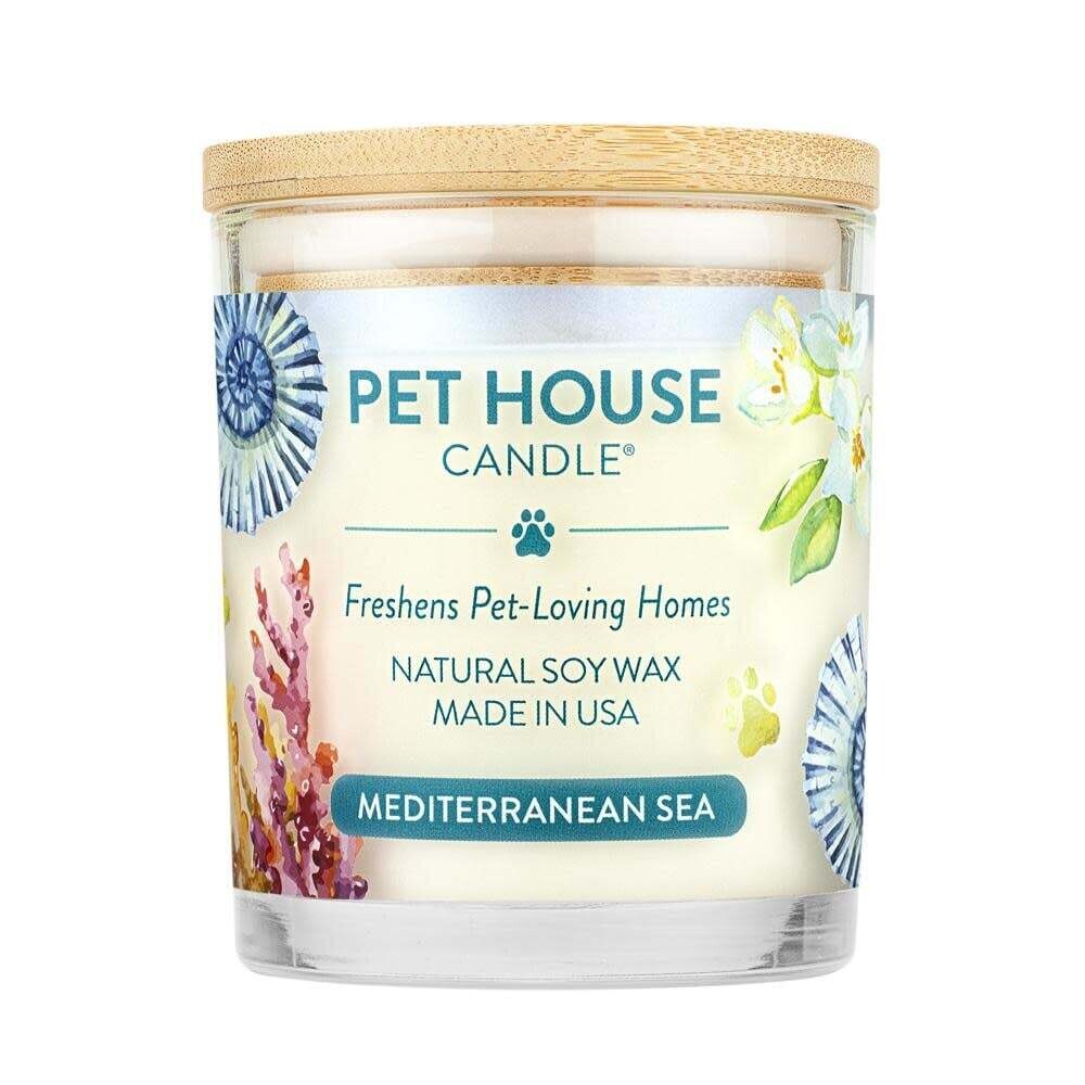 Pet House All Natural Pet Friendly Plant Based Soy Wax Candle Mediterranean Sea Scented 9 oz