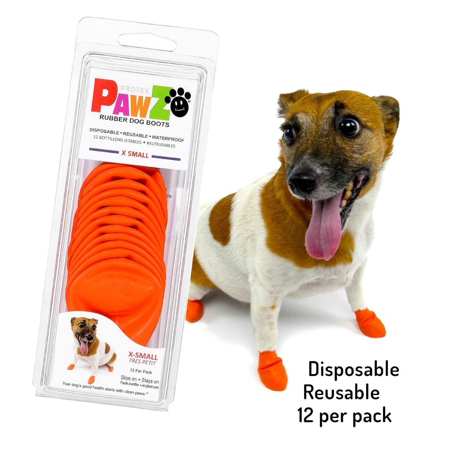 Pawz Rubber Dog Boots X-Small 12 pk
