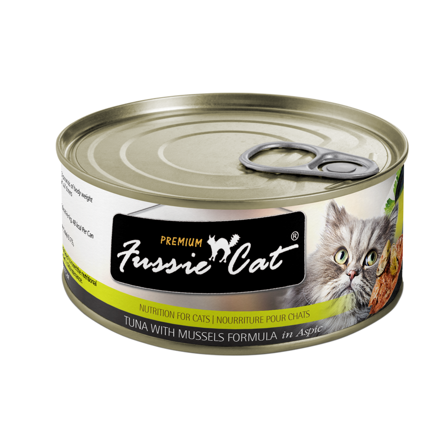 Fussie Cat Can Premium Tuna &amp; Mussel in Aspic 2.82 oz