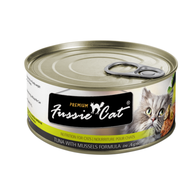 Fussie Cat Can Premium Tuna &amp; Mussel in Aspic 2.82 oz