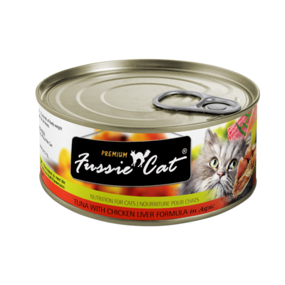 Fussie Cat Can Premium Tuna &amp; Chicken Liver in Aspic 2.82 oz