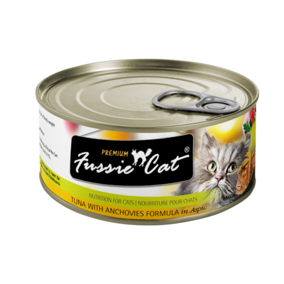 Fussie Cat Can Premium Tuna &amp; Anchovies in Aspic 2.82 oz Case of 24