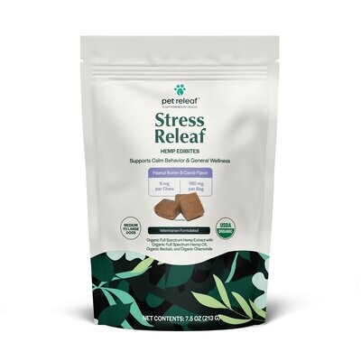 Pet Releaf Edibites Stress Releaf Peanut Butter &amp; Carob Large Breed 7.5 oz