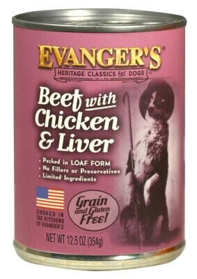 Evanger&#39;s Classic Beef, Chicken, &amp; Liver 12.5 oz