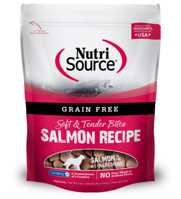 Nutrisource Dog Treats Grain Free Tender Bites Salmon 6 oz