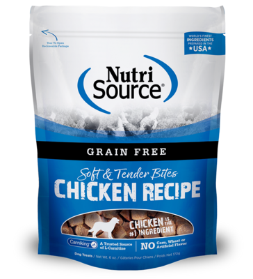 Nutrisource Dog Treats Grain Free Tender Bites Chicken 6 oz