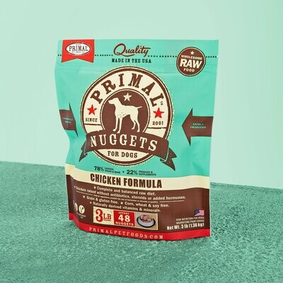 Primal Raw Nuggets for Dogs Chicken Formula 3 lbs Frozen