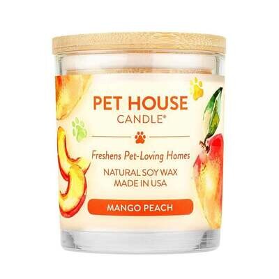 Pet House All Natural Pet Friendly Plant Based Soy Wax Candle Mango Peach Scented 9 oz Case of 3