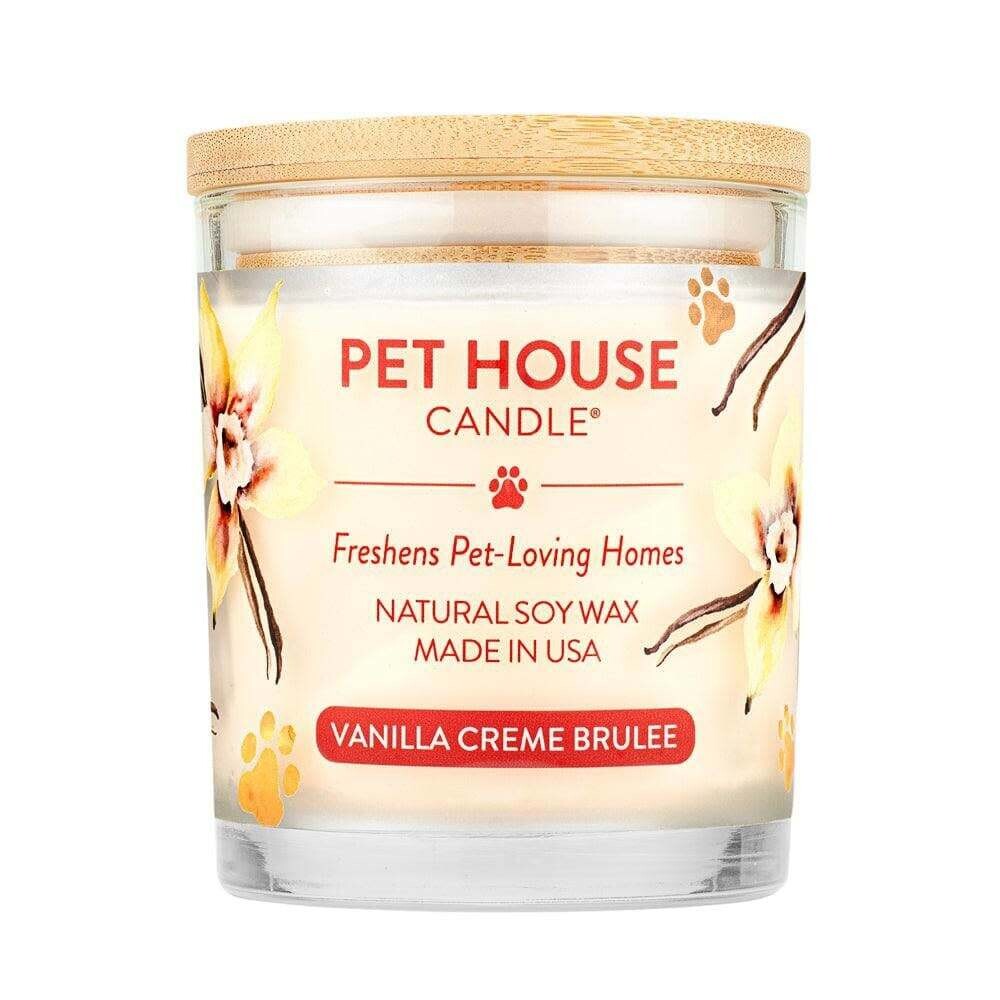 Pet House All Natural Pet Friendly Plant Based Soy Wax Candle Vanilla Creme Brulee Scented 9 oz