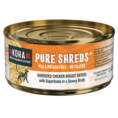 Koha Cat Can Pure Shreds Shredded Chicken Breast Entree 2.8 oz
