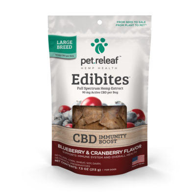 Pet Releaf Edibites Immunity Boost Blueberry &amp; Cranberry Medium &amp; Large Breed 7.5 oz