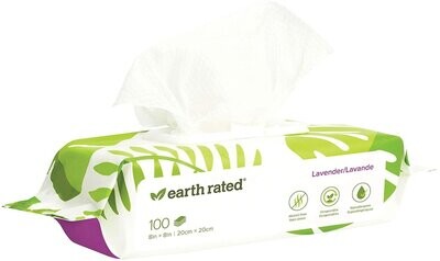 Earth Rated Lavender Wipes 100 ct