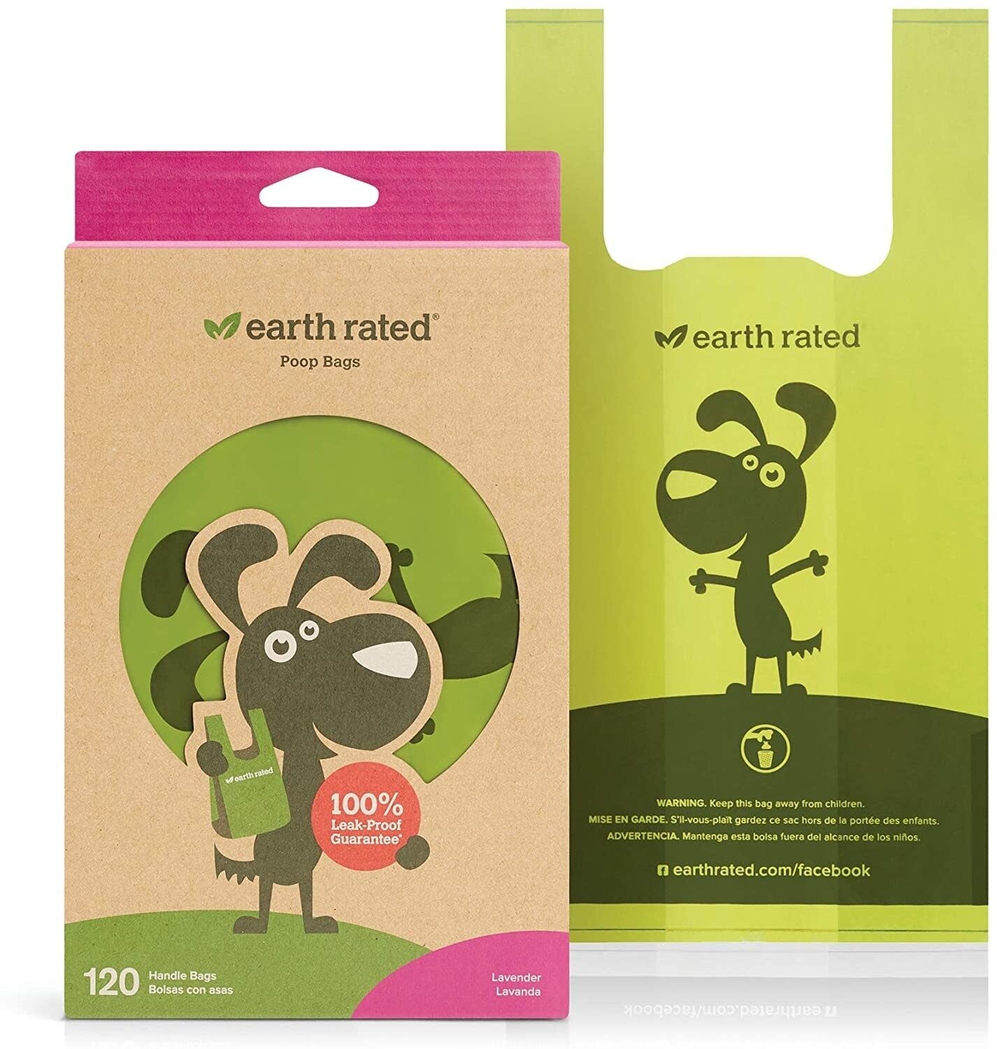 Earth Rated Easy-Tie Handle Lavender Scented Bags 120 ct