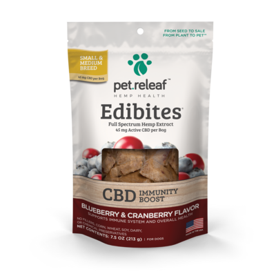 Pet Releaf Edibites Immunity Boost Blueberry &amp; Cranberry Small Breed 7.5 oz