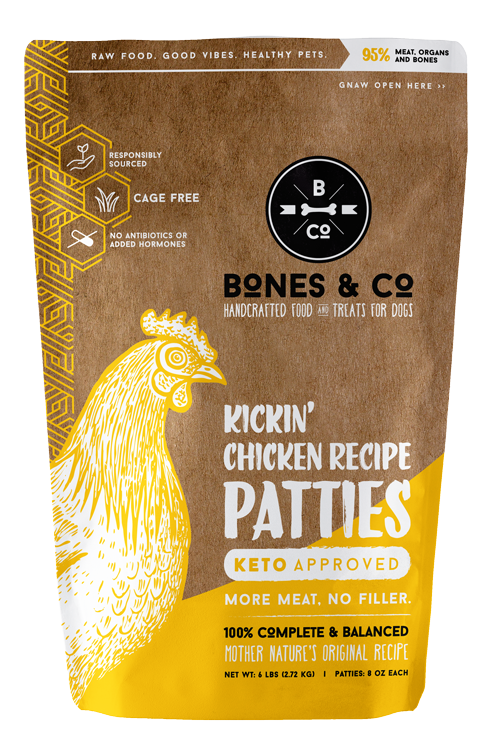 Bones &amp; Co Frozen Chicken Patties 6 Lb