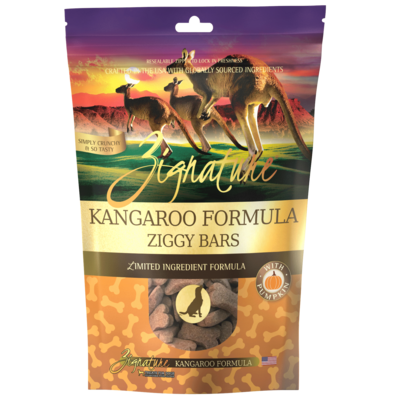 Zignature Kangaroo Formula Ziggy Bars Limited Ingredient Dog Treats 12 oz