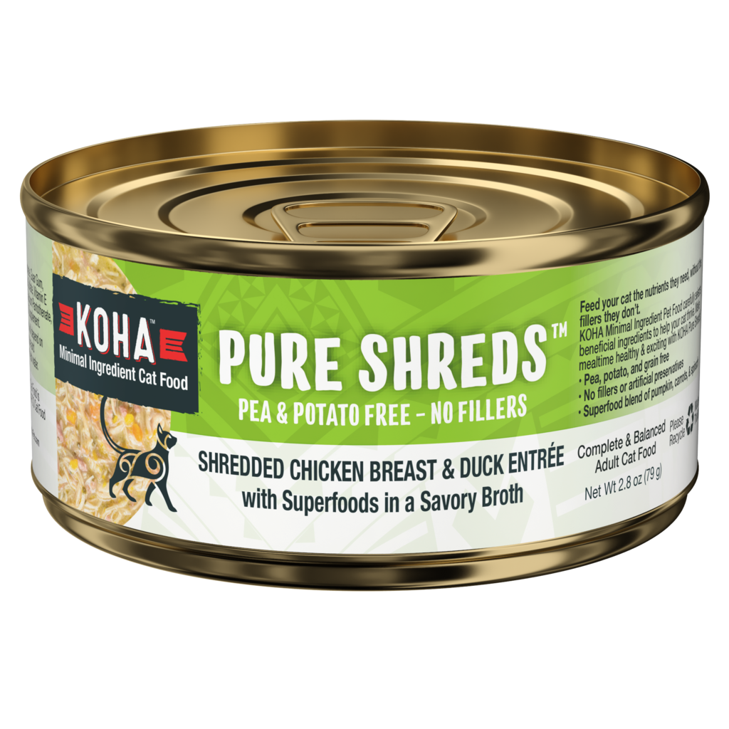 Koha Cat Can Pure Shreds Shredded Chicken Breast &amp; Duck Entree 2.8 oz