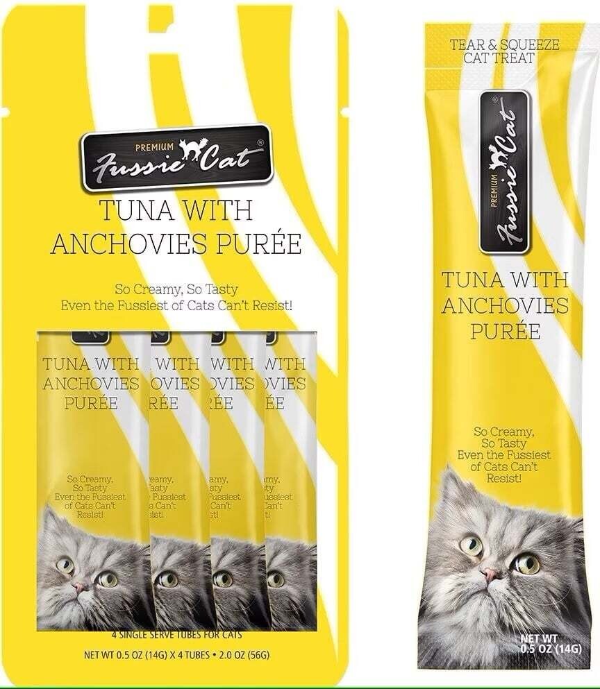 Fussie Cat Puree Tuna with Anchovies 4 pack