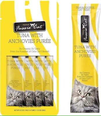 Fussie Cat Puree Tuna with Anchovies 4 pack