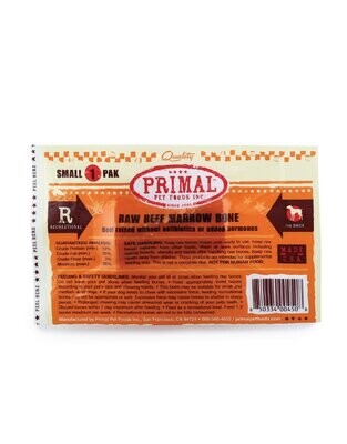 Primal Raw Beef Marrow Bone Small 1 Pack Frozen