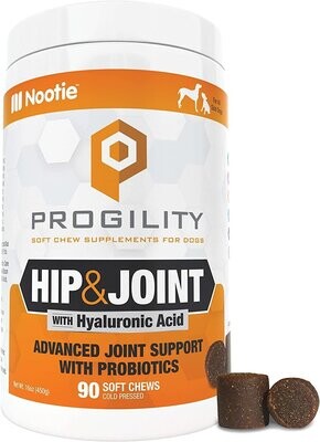 Nootie Progility Soft Chew Supplements Hip &amp; Joint with Hyaluronic Acid 90 count