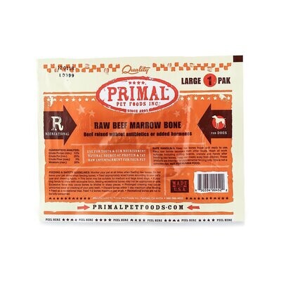 Primal Raw Beef Marrow Bone Large 1 Pack Frozen