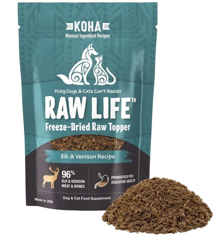 Koha Raw Life Freeze-Dried Topper Elk &amp; Venison 8 oz