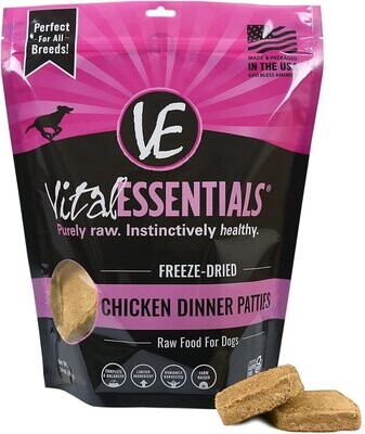 Vital Essentials Freeze Dried Chicken Dinner Patties 14 oz