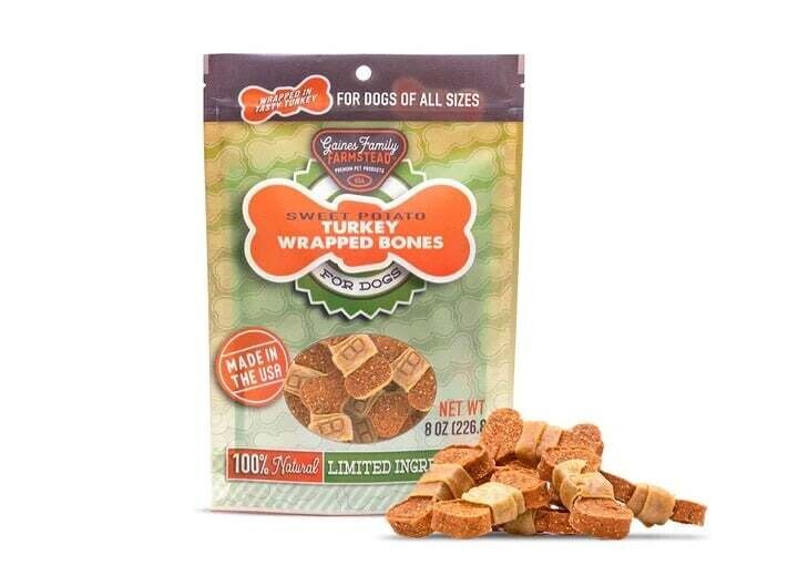 Gaines Family Farmstead Sweet Potato Bones Turkey Wrapped 8 oz