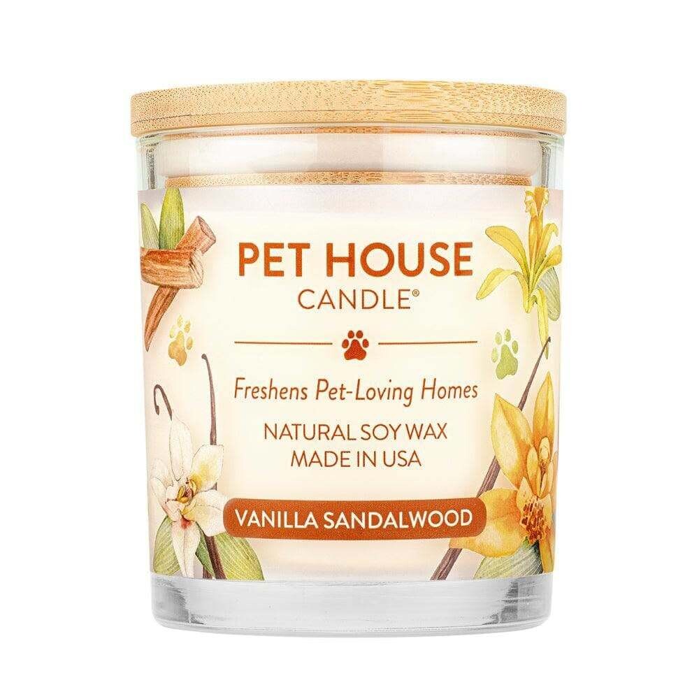 Pet House All Natural Pet Friendly Plant Based Soy Wax Candle Vanilla Sandalwood Scented 9 oz