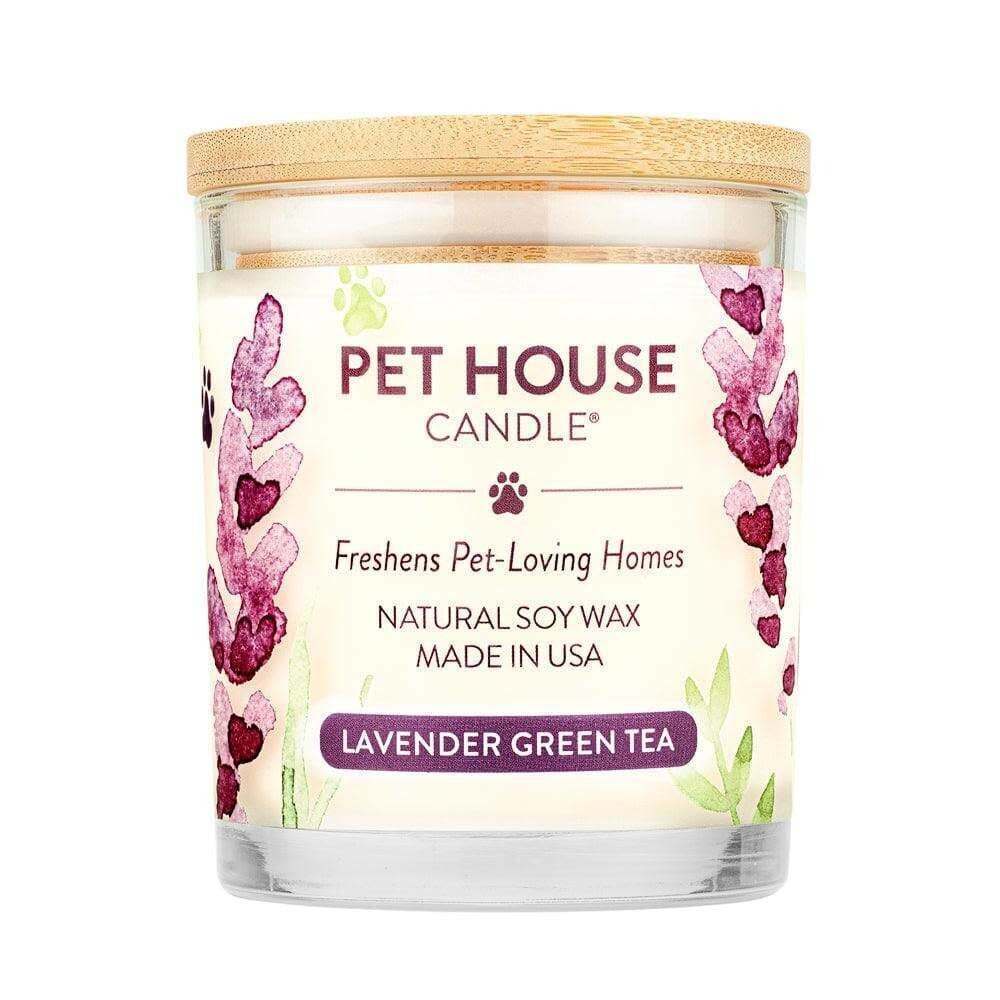 Pet House All Natural Pet Friendly Plant Based Soy Wax Candle Lavender Green Tea Scented 9 oz