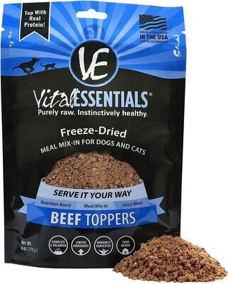 Vital Essentials Freeze Dried Beef Toppers 1 lb Bag