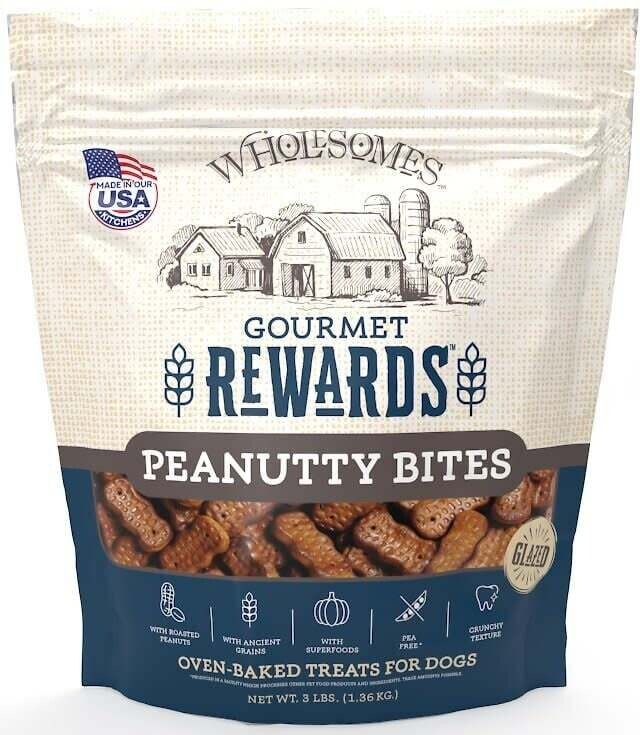 Wholesomes Rewards Peanutty Bites Dog Biscuits 3lbs