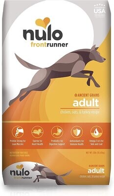Nulo Frontrunner High-Protein Kibble Chicken Oats &amp; Turkey Adult Dog Food 23lbs